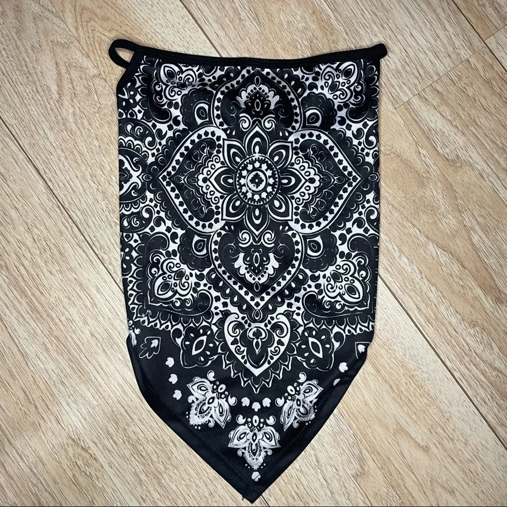 2/$20 Black and white floral face gaiter